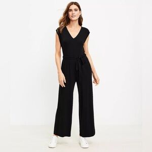 LOFT Black Jersey Jumpsuit